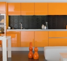straight orange kitchen
